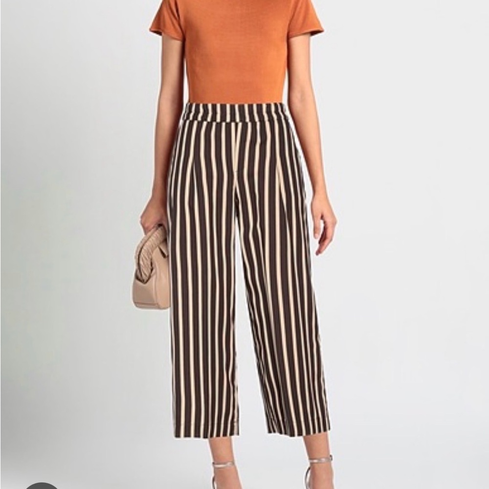 Biancoghiacchio Striped brown and White Women's silky Pants
